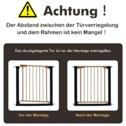 Türschutzgitter Baby 76-83 cm Sicherheitsgitter aus Metall Schwarz