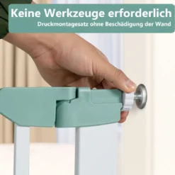 Türschutzgitter Baby 80-132cm Treppenschutzgitter aus Metall ohne Bohren 80-130 x 2 x 76 cm Weiß