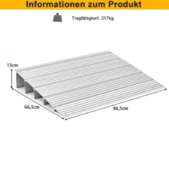Türschwellenrampe 13 cm hohe Einstiegsrampe mit verstellbarem Aluminiumrahmen rutschfester Zugangsrampe