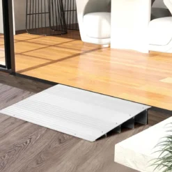 Türschwellenrampe 10,5 cm hohe Einstiegsrampe mit verstellbarem Aluminiumrahmen rutschfester Zugangsrampe