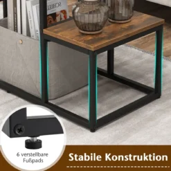 TV-Konsolentisch für 50-Zoll-Fernseher industrielle Medienkonsole mit offenen Ablagen 108 x 40 x 65 cm Rustikales Braun