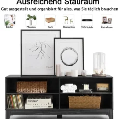 TV-Schrank Fernsehschrank Holz TV-Ständer Fernseher Fernsehtisch mit Regale Dunkelbraun
