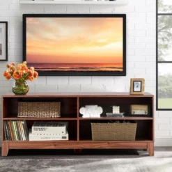 TV-Schrank Fernsehschrank Holz TV-Ständer Fernseher mit Regalen 147 x 40 x 61 cm Braun