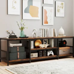 TV Schrank für Fernseher bis zu 65 Zoll Freistehendes Lowboard Industrie Fernsehtisch