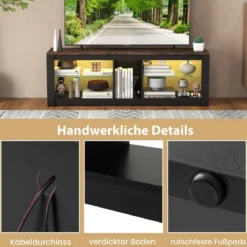 TV Schrank mit LED Beleuchtung für Fernseher bis 65 Zoll Modernes Entertainment Center