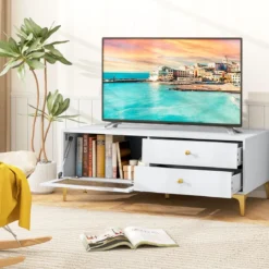 TV-Ständer für 55 Zoll Fernseh mit Schubladen Konsolenschrank Fernsehschrank TV Konsole