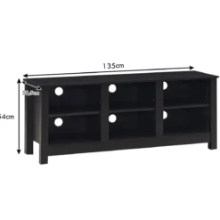 TV-Ständer mit 2 Regalfächern passend für 60 Zoll Fernseher 135 x 39,5 x 54 cm Dunkelbraun