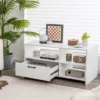 TV Ständer TV-Schrank für Fernseher mit offenen Fächern und Schublade 104,5 x 51,5 x 52 cmWeiß