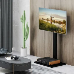 TV Ständer TV Standfuss für 32-70 Zoll Fernseher bis 50 kg Fernsehständer Höhenverstellbar Schwarz