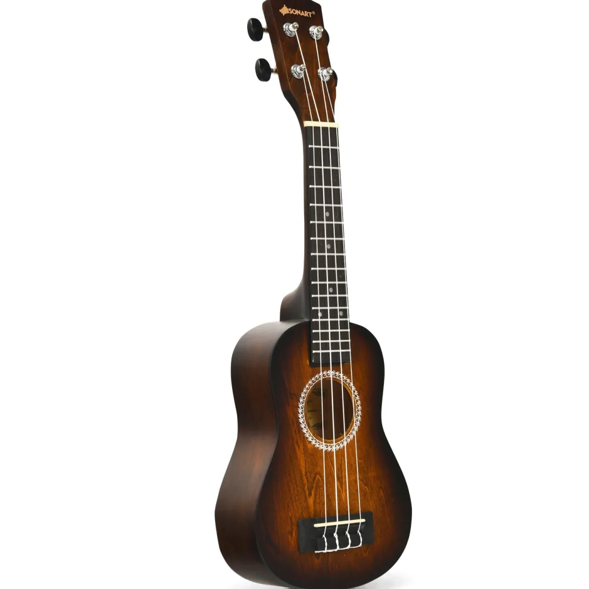 Ukulele Ukulelen-Set mit Tragetasche Gitarreninstrument 17,5 x 6 x 53 cm Braun
