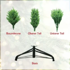 Unbeleuchteter Künstlicher Weihnachtsbaum mit 1462 PE- & PVC-Zweigen & Metallständer 180 cm