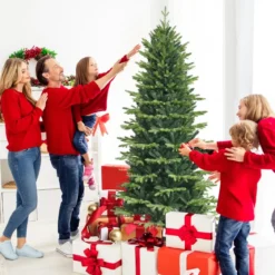Unbeleuchteter Künstlicher Weihnachtsbaum mit 1462 PE- & PVC-Zweigen & Metallständer 180 cm