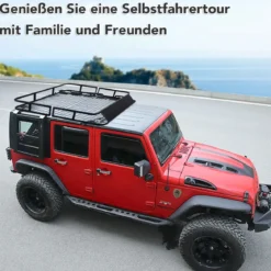Universaler Dachgepäckträger Auto-Gepäckträger Dachkorb aus Stahl 122,5 x 102 x 15 cm Schwarz