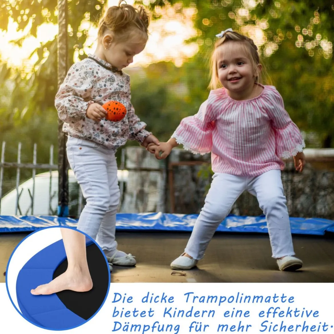 Universale Trampolin Federabdeckung 304 cm Trampolin Ersatzabdeckung Blau