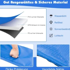 Universale Trampolin Federabdeckung 304 cm Trampolin Ersatzabdeckung Blau