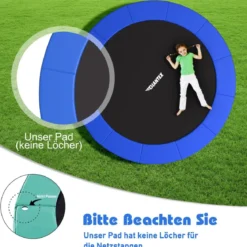 Universale Trampolin Federabdeckung 304 cm Trampolin Ersatzabdeckung Blau