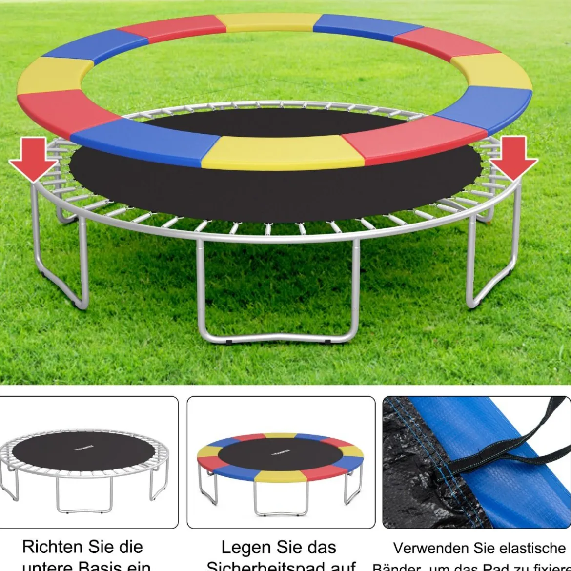 universale Trampolin-Federabdeckung wasserdichtes und reißfestes Trampolin-Sicherheitspad Bunt