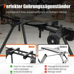 Universal-Sägeständer für Gehrungssägen Tragbarer Sägeständer mit Praktischem Klemmsystem Schwarz