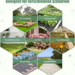 Unkrautvlies 50m² Gartenvlies gegen Unkraut Unkrautfolie PP Schwarz 25 x 2m-100 g/m²