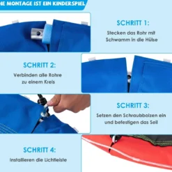 Untertassenschaukel mit 100 cm Durchmesser bis 300kg belastbar LED-Schaukel für Kinder & Erwachsene Regenbogenfarbe