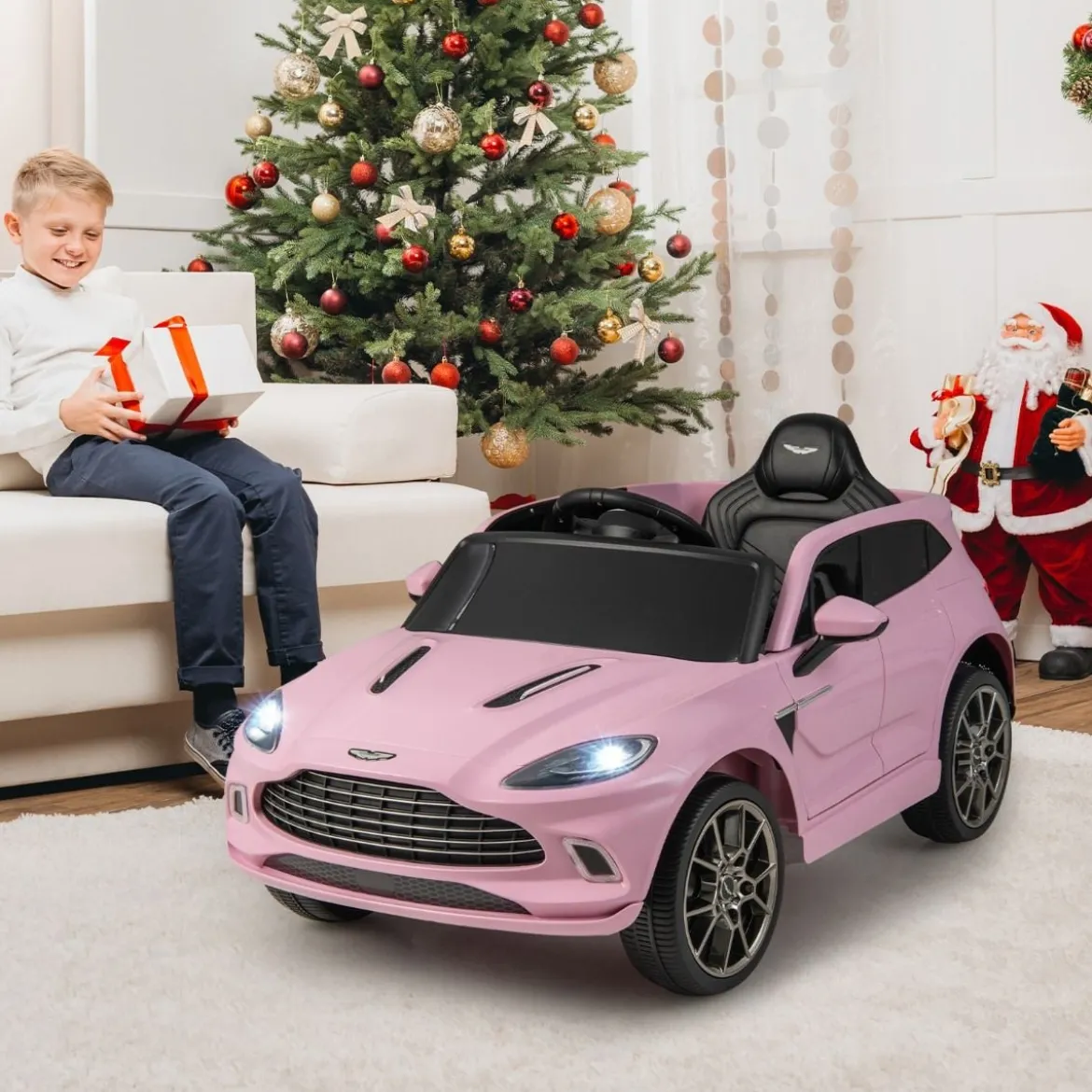 12V Aston Martin DBX Kinderauto mit 2,4G-Fernbedienung 1,4-2,5 km/h Rosa