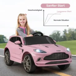 12V Aston Martin DBX Kinderauto mit 2,4G-Fernbedienung 1,4-2,5 km/h Rosa