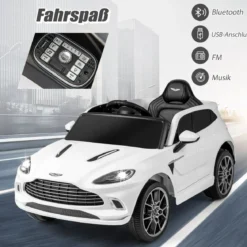12V Aston Martin DBX Kinderauto mit 2,4G-Fernbedienung 1,4-2,5 km/h Weiß