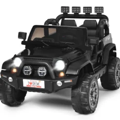 12V Elektroauto Batteriebetriebenes Elektrofahrzeug mit 2Sitzen 123 x 80 x 80 cm Schwarz
