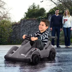 6V Elektro Gokart mit Musik & Soundeffekte & Vorwärts- und Rückwärtsfunktion Schwarz