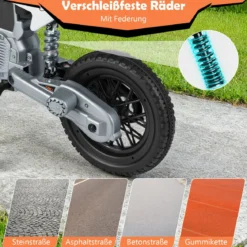 12V Elektro Kindermotorrad Elektromotorrad für Kinder mit abnehmbaren Stützrädern & Federung Elektro Motorrad Orange