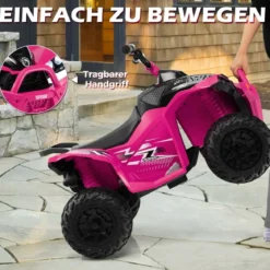 12V Elektro Kinderquad mit 3-5 KM/H Geschwindigkeit 4 Rutschfesten Rollen Hupe & LED-Leuchten Elektroquad