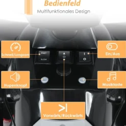 12V Elektro Kinderquad mit Musik Hupe und LED Scheinwerfer Elektroquad Schwarz