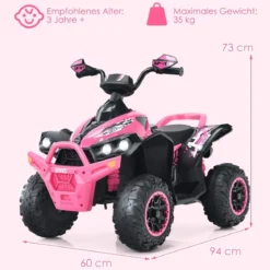 12V Elektro Kinderquad mit Musik Hupe und LED Scheinwerfer Elektroquad Rosa
