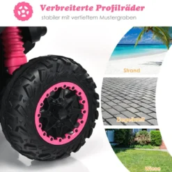 12V Elektro Kinderquad mit Musik Hupe und LED Scheinwerfer Elektroquad Rosa