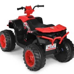 12V Elektro Kinderquad mit Scheinwerfer Mini Elektroquad mit Musik & Hupe 4 Räder Kinder Quad 2,8-5 km/h für Kinder ab 3 Jahren Rot