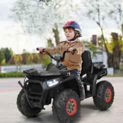 12V Elektro Kinderquad mit Scheinwerfer 4 Räder Kinder Kinderauto Elektroauto für Kinder ab 3 Jahren