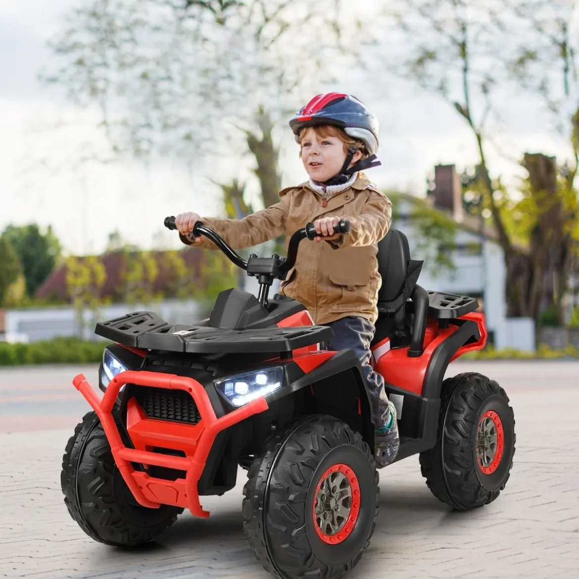 12V Elektro Kinderquad mit Scheinwerfer 4 Räder Kinder Kinderauto Elektroauto für Kinder ab 3 Jahren