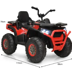 12V Elektro Kinderquad mit Scheinwerfer 4 Räder Kinder Kinderauto Elektroauto für Kinder ab 3 Jahren