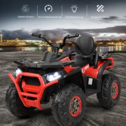 12V Elektro Kinderquad mit Scheinwerfer 4 Räder Kinder Kinderauto Elektroauto für Kinder ab 3 Jahren