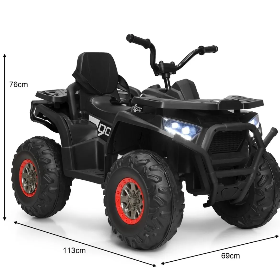 12V Elektro Kinderquad mit Scheinwerfer 4 Räder Kinder Kinderauto Elektroauto für Kinder ab 3 Jahren