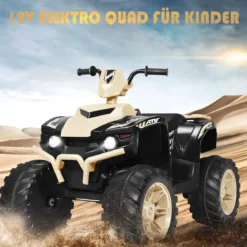 12V Elektro Kinderquad mit Scheinwerfer Mini Elektroquad mit Musik & Hupe Kinderauto Gelb