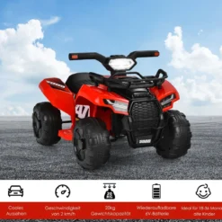 6V Elektro Kinderquad mit Stauraum & Musik & Hupe & LED Scheinwerfer Mini Elektroquad