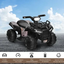 6V Elektro Kinderquad mit Stauraum & Musik & Hupe & LED Scheinwerfer Mini Elektroquad