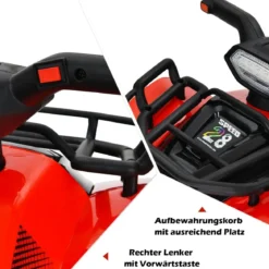 6V Elektro Kinderquad mit Stauraum & Musik & Hupe & LED Scheinwerfer Mini Elektroquad