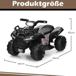 6V Elektro Kinderquad mit Stauraum & Musik & Hupe & LED Scheinwerfer Mini Elektroquad