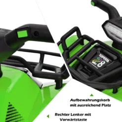 6V Elektro Kinderquad mit Stauraum & Musik & Hupe & LED Scheinwerfer Mini Elektroquad