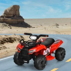 6V Elektro Kinderquad mit Stauraum & Musik & Hupe & LED Scheinwerfer Mini Elektroquad