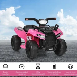 6V Elektro Kinderquad mit Stauraum & Musik & Hupe & LED Scheinwerfer Mini Elektroquad