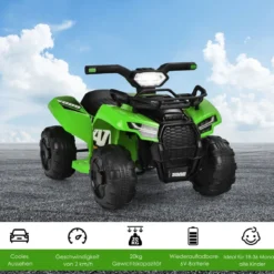 6V Elektro Kinderquad mit Stauraum & Musik & Hupe & LED Scheinwerfer Mini Elektroquad