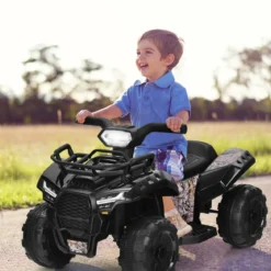 6V Elektro Kinderquad mit Stauraum & Musik & Hupe & LED Scheinwerfer Mini Elektroquad